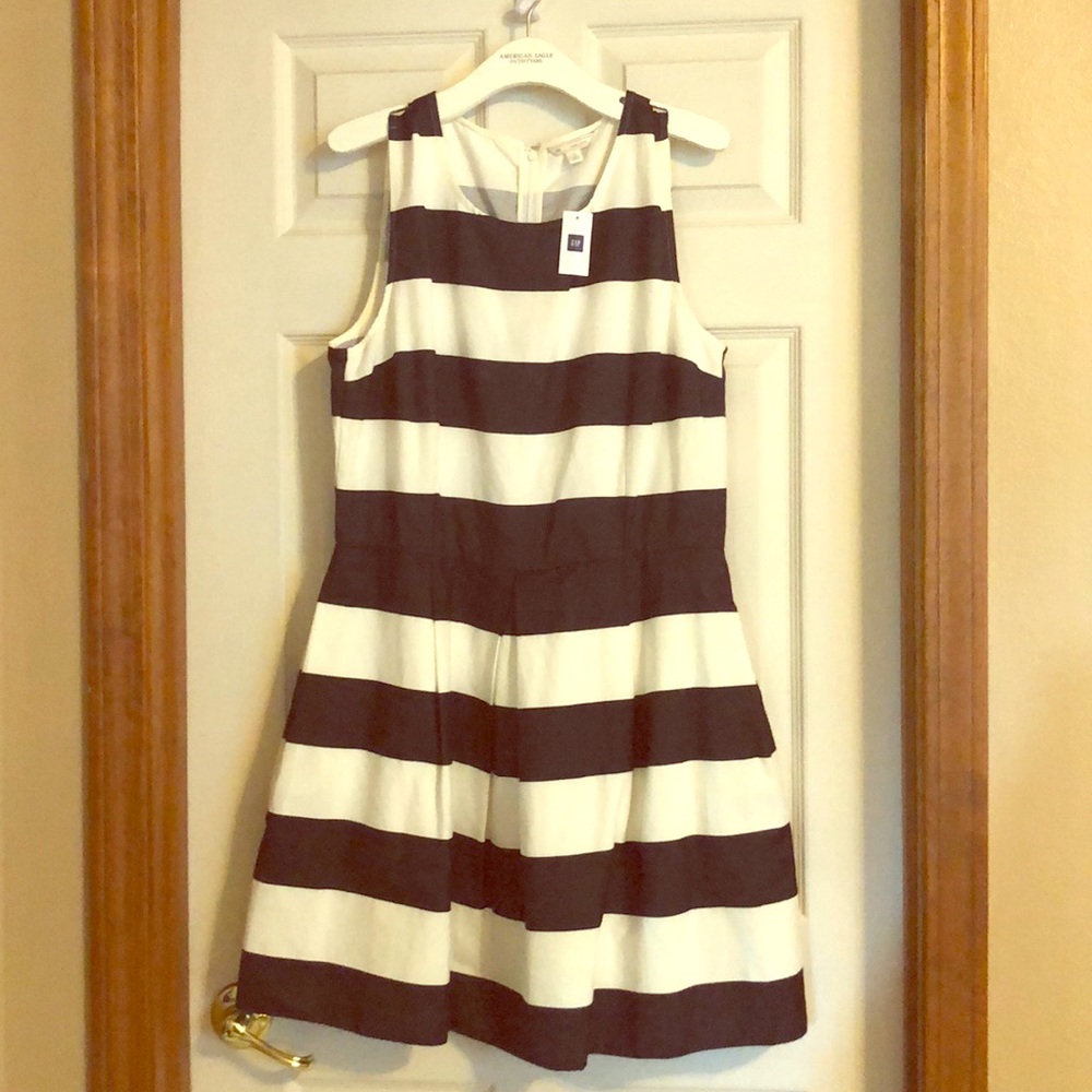GAP Striped A-Line Dress with Pockets